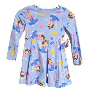 Ms. Rachel Toddler Girls Print Dress with Long Sleeves Size 5T Casual Kids Core